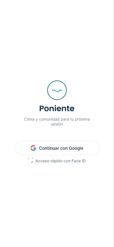 Pantalla de Login — Poniente