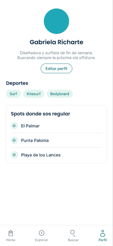 Pantalla de Perfil — Poniente